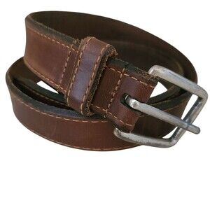 remo tulliani brown leather belt mens 1-1/4" wide waist size 33